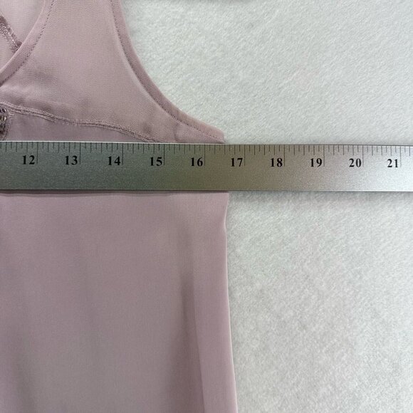 Express Top Womens Sz XS Chiffon Trim Satin Embellished Pleated Sleeveless Pink - Picture 9 of 10